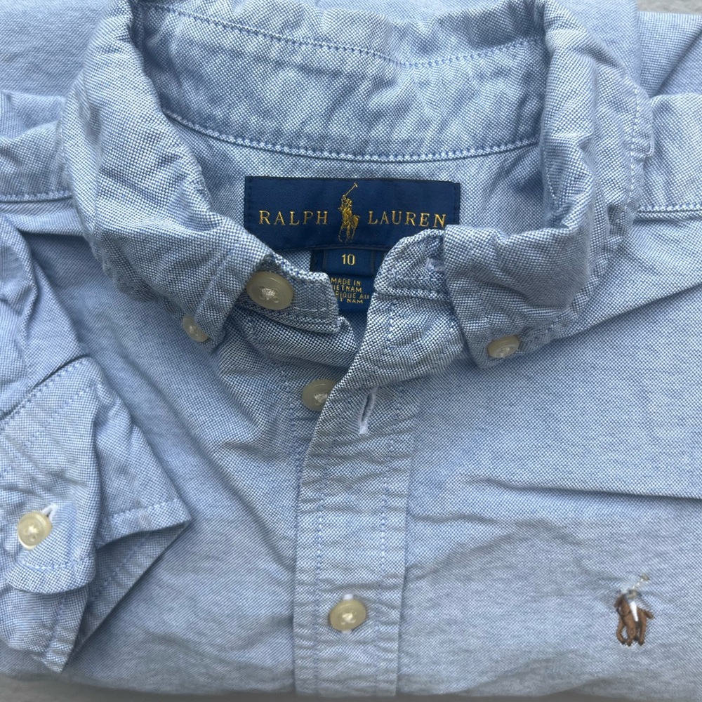 Ralph Lauren• boys • button down•oxford cloth cotton shirt• size 10•lightly worn
